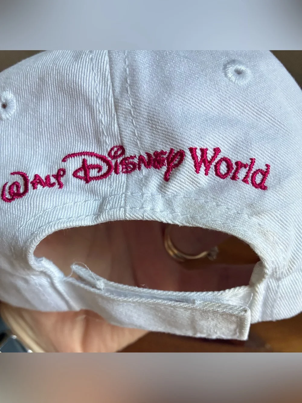 Disney Parks Princess Youth Baseball Cap White Pink Rhinestone Heart Hat 54-58cm